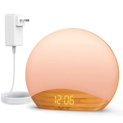 Wood Grain Sunrise Alarm Clock with Sounds - Sleep Noise