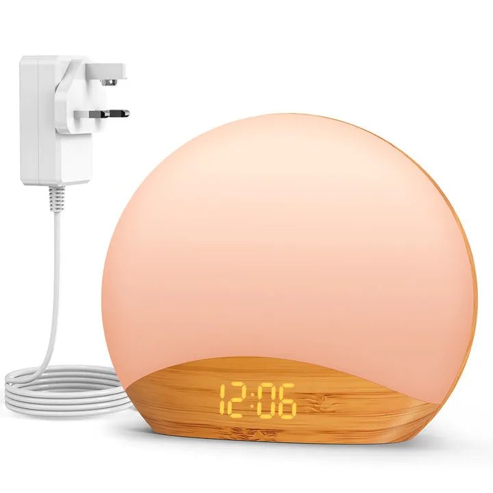 Wood Grain Sunrise Alarm Clock with Sounds - Sleep Noise