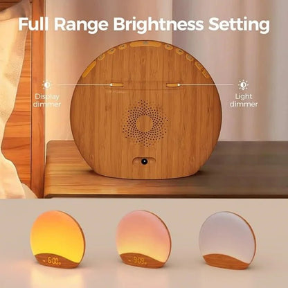 Wood Grain Sunrise Alarm Clock with Sounds - Sleep Noise